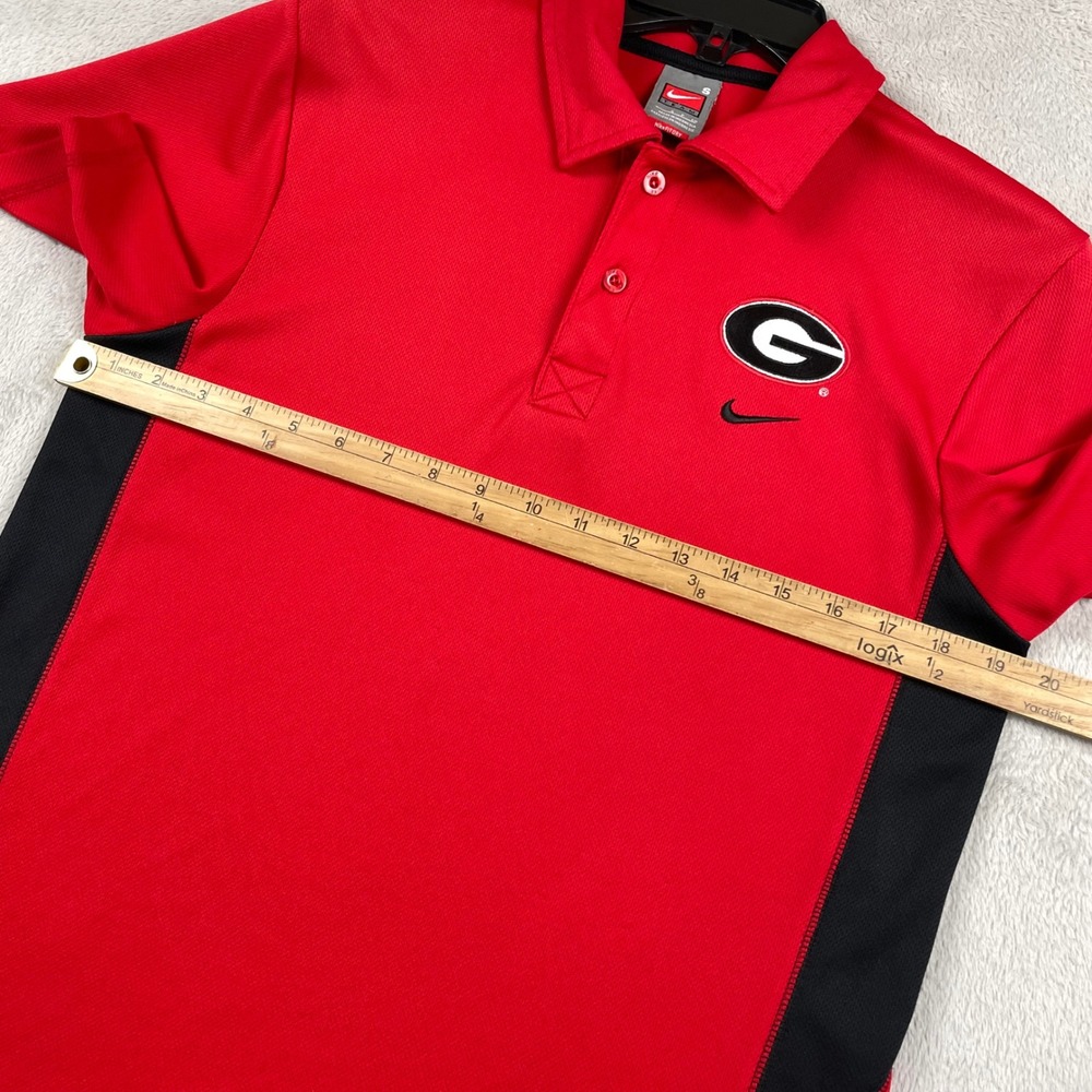 Nike Polo Shirt Mens Small Red Georgia Bulldogs NCAA UGA Dri-Fit Short Sleeve - Picture 3 of 9